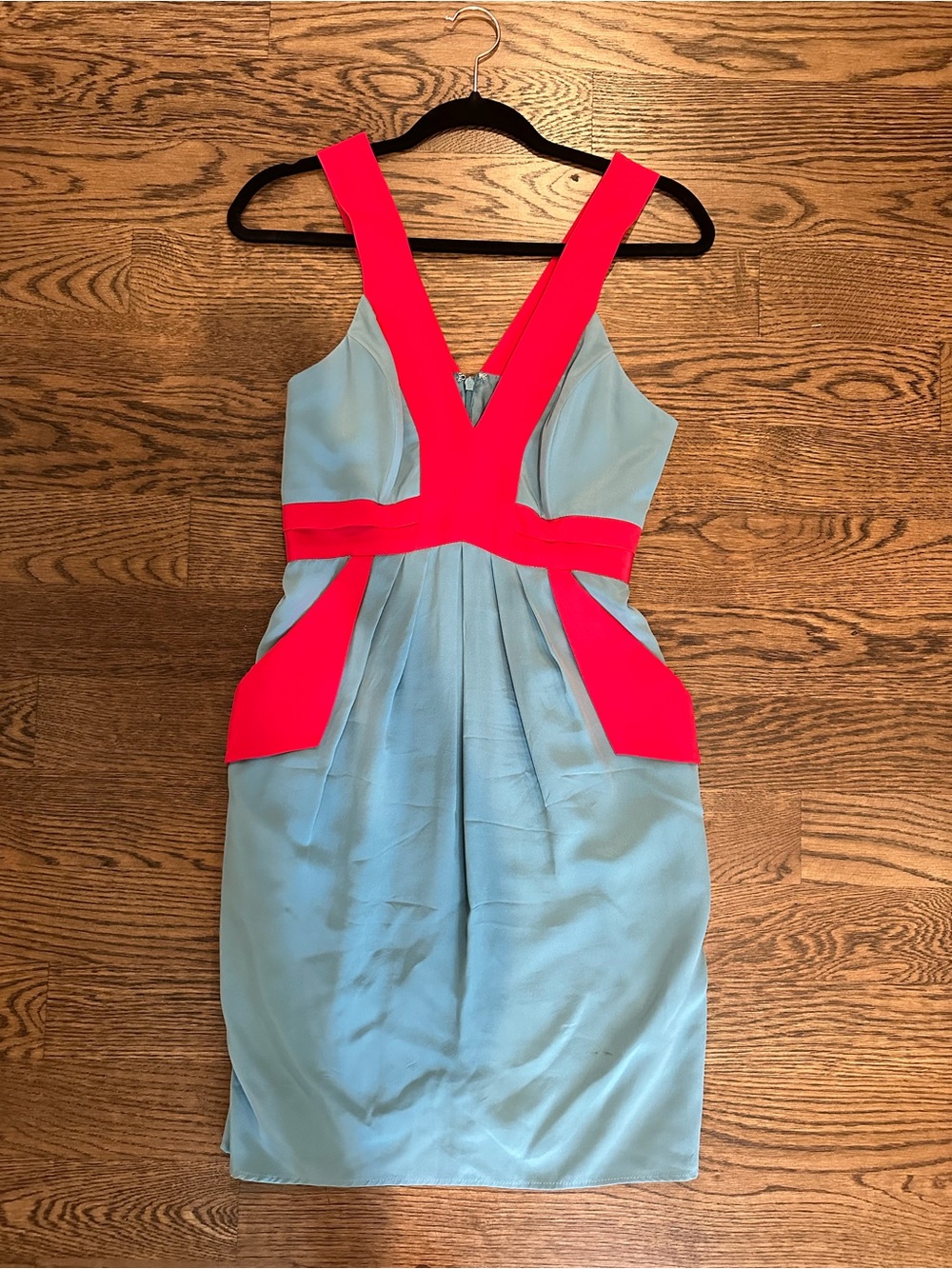 Black Halo Red and Blue Silk Dress